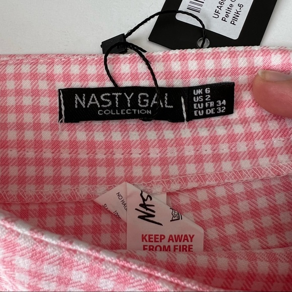 SOLD NWT Nasty Gal Check Print Pleated Mini Skirt - Picture 5 of 7